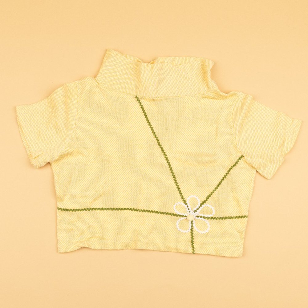 Vintage Mock Neck Susan Laurie Small Crop Top